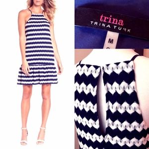 Trina Turk Crochet Zig-Zag Effect Sundress Sz M